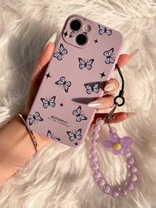 Butterfly Pattern Phone Case With Lanyard - Multicolor - View 2