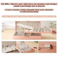 Joyero nuevo estilo de doble capa de madera con candado - Blanco - Ver 2