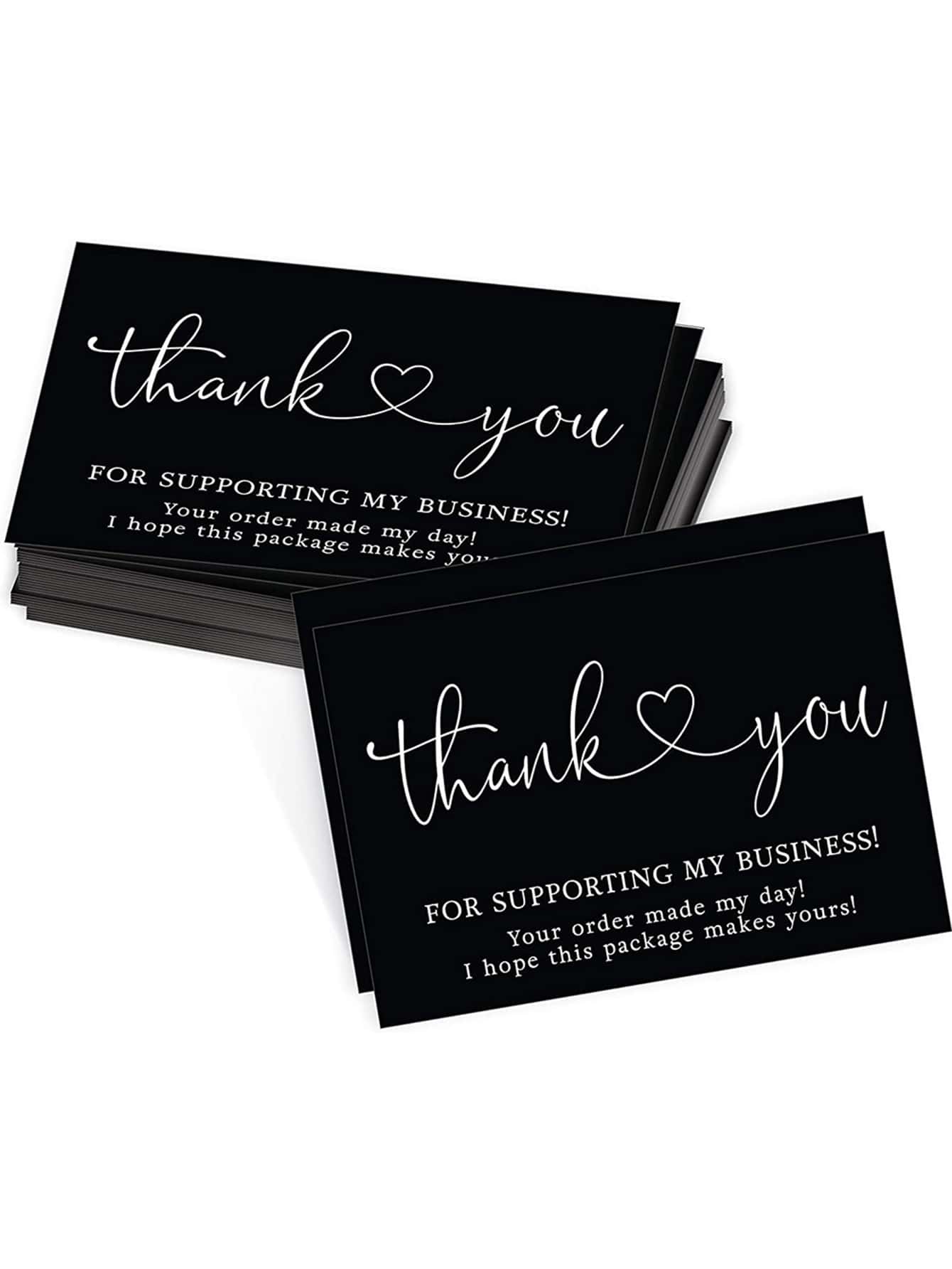50pcs Creative Black Thank You Gift Card, Flower Bouquet Gift Message Card - Black and White - View 1