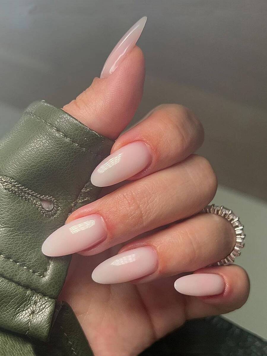 Upgrade Your Look 24PCS Long Almond Nails Nude Color Simple Solid Color Daily Wear Nails With 1 File And 1 Piece Of Jelly Gel Suitable For Women Press On Nails Nail Supplies