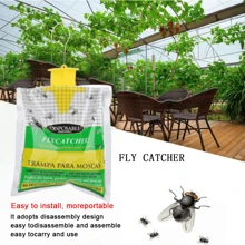 Disposable Hanging Fly Trap For Outdoor Use - Yellow - View 1