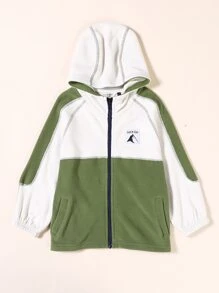 TIGER MINI Tween Boys' Hooded Colour-Block Jacket, Easy To Match, Suitable For Daily Wear - Apricot - View 6