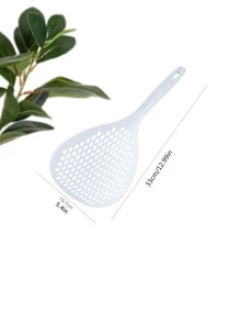 1pc白色大容量勺子耐高温挂饺子漏网不易变形厨房用品 - 白色 - 查看 6