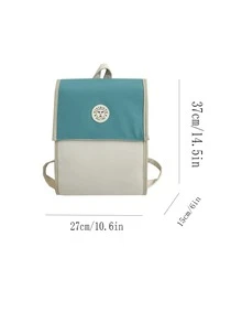 Nylon Colorblock Waterproof Anti-scratch Backpack With Multiple Compartments, Lightweight - Olive Green - View 7
