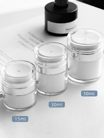 1 pezzo Flacone per crema in acrilico con pressione e vuoto da 15/30/50 ml, flacone per crema e lozione con copertura completa, per uso esterno, da viaggio, soggiorno, camera da letto, bagno, casa, accessori da viaggio, matrimonio, festa, compleanno, regali per uomini, mamme, papà, amici, Capodanno, accessori, regali divertenti