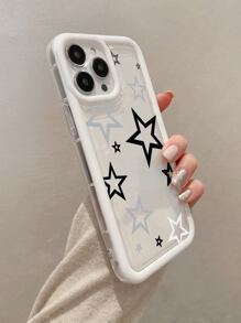 1 个带星星图案的大孔透明保护壳，防摔气囊防震手机套，男女简约创意设计，兼容 Iphone 11/12/13/14/6/6s/6plus/7/8/Se /7plus/8plus/X/Xs Max/Xr/11pro/12pro/13pro/14pro/12mini/13mini/11promax/12promax/13promax/14promax/14plus - 無色 - 查看 2