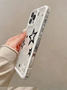 1 个带星星图案的大孔透明保护壳，防摔气囊防震手机套，男女简约创意设计，兼容 Iphone 11/12/13/14/6/6s/6plus/7/8/Se /7plus/8plus/X/Xs Max/Xr/11pro/12pro/13pro/14pro/12mini/13mini/11promax/12promax/13promax/14promax/14plus - 無色 - 查看 3