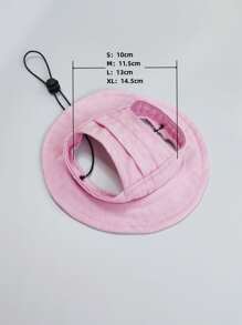 1 sombrero de cubo de lona con orejas expuestas, adecuado para que gatos y perros jueguen al sol dentro y fuera - Rosa - Ver 6