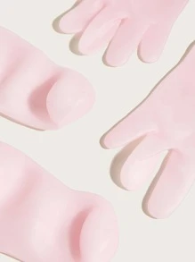 Foot care 4 件装硅胶美白保湿手套和脚袜、护肤套装 - 粉色 - 查看 4