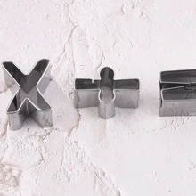 15PCS Cookie Cutters Shapes Baking Set, Digital Shape Biscuit Stainless Steel Metal Molds Cutters for Kitchen Baking Small Cookie Cutters - Silver - View 3