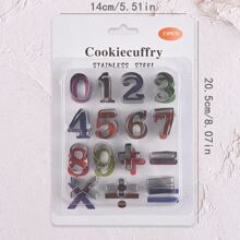 15PCS Cookie Cutters Shapes Baking Set, Digital Shape Biscuit Stainless Steel Metal Molds Cutters for Kitchen Baking Small Cookie Cutters - Silver - View 6