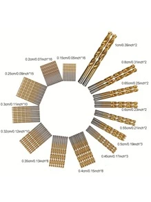 50入組/99入組高速鋼鈦電鍍扭曲鑽頭套裝，1.5mm-10mm木工扭曲鑽頭，直柄孔鑽頭套裝圓柄 - 金色 - 查看 5