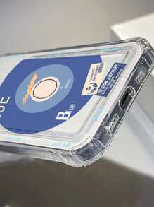 Letter Graphic Clear Phone Case With Card Slot,International Version, Not The Domestic Version - Multicolor - View 5