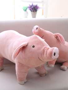 1入組9.8英寸模擬豬毛絨玩具,舒適毛絨可愛模擬豬寵物毛絨玩偶,最佳聖誕復活節生日禮物 - 粉色 - 查看 2