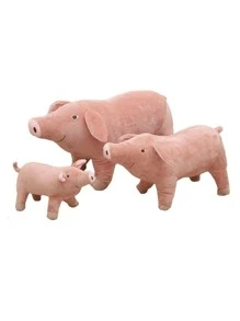 1入組9.8英寸模擬豬毛絨玩具,舒適毛絨可愛模擬豬寵物毛絨玩偶,最佳聖誕復活節生日禮物 - 粉色 - 查看 5