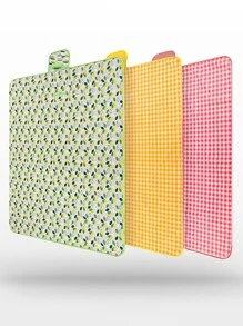 1pc Outdoor Picnic Mat Camping Mat, Thick Portable Foldable Waterproof Pad With Carrying Bag For Spring Outing Or Travel For Travel - Red - View 2