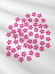 10 chiếc kẹp tóc cơ bản thời trang dành cho nữ với họa tiết ngôi sao màu hồng, phù hợp sử dụng hàng ngày, phụ kiện màu hồng, kẹp tóc, kẹp cài tóc, đồ dùng học tập, phụ kiện tóc, vẻ quyến rũ năm mới, phụ kiện đội đầu, ghim cài tóc - Màu Hồng Tươi - Xem 2