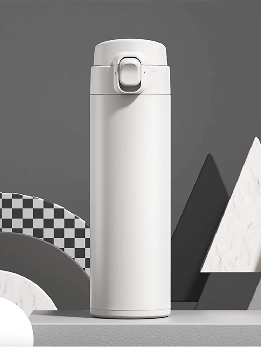 件創意不鏽鋼保溫杯，時尚 304 不鏽鋼彈跳保溫杯適合生日派對禮物，450 毫升/320 毫升 - 白色 - 查看 1