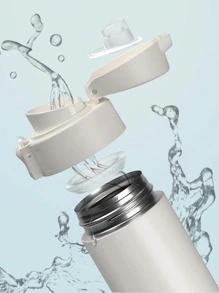 件創意不鏽鋼保溫杯，時尚 304 不鏽鋼彈跳保溫杯適合生日派對禮物，450 毫升/320 毫升 - 白色 - 查看 5