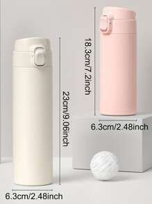 件創意不鏽鋼保溫杯，時尚 304 不鏽鋼彈跳保溫杯適合生日派對禮物，450 毫升/320 毫升 - 白色 - 查看 3