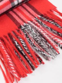 1條男士多色仿卡仕米爾英格蘭格紋長毛絨披巾,適合日常通勤和戶外穿著 - 彩色 - 查看 6