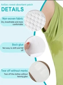 10 pièces/20 pièces Coussinets de sueur jetables sous les bras, écran de sueur invisible et respirant pour l'été, coussinets d'absorption de sueur inodores unisexes, coussinets et protecteurs d'absorption de la transpiration pour les vêtements, rafraîchissement estival, plage, voyage
