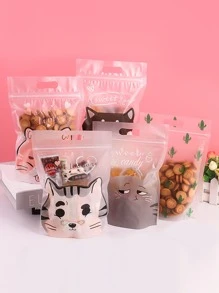 25入組可愛卡通餐飲包裝袋,可重複使用糖果&堅果包裝 - 無色 - 查看 9