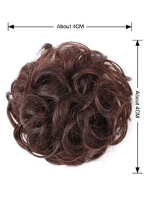 Synthetic Hair Ring Wig New Hair Scrunchies Chignon Elastic Band Made Of Hair Messy Curly Dark Brown Hair Bun Hairpiece Ponytail - Brown - View 3