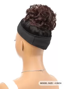 Synthetic Hair Ring Wig New Hair Scrunchies Chignon Elastic Band Made Of Hair Messy Curly Dark Brown Hair Bun Hairpiece Ponytail - Brown - View 2