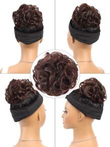Synthetic Hair Ring Wig New Hair Scrunchies Chignon Elastic Band Made Of Hair Messy Curly Dark Brown Hair Bun Hairpiece Ponytail - Brown - View 5
