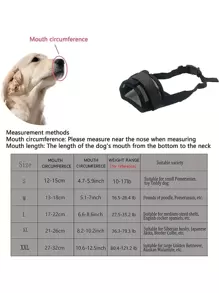 Cubierta para la boca del perro, máscara bebible para perros pequeños y medianos - Negro - Ver 8