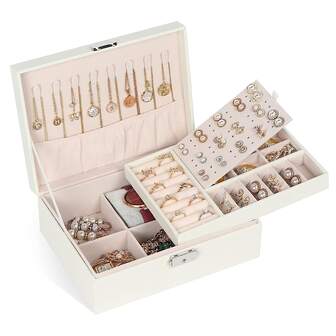 1入組白色首飾收納盒