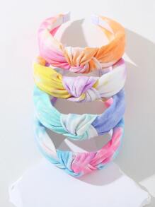 4PCS Tie Dye Kink Headbands For Teen - Multicolor - View 2