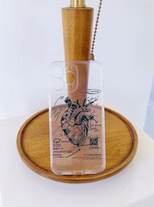 Heart Pattern Clear Phone Case - Multicolor - View 2