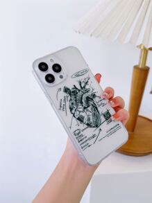 Heart Pattern Clear Phone Case - Multicolor - View 3
