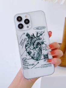 Heart Pattern Clear Phone Case - Multicolor - View 1