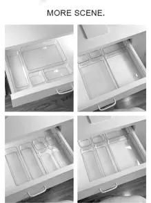 1pc/5pcs/10pcs Exquisite Transparent Desktop Cosmetic Storage Box For Girls, Perfect For Makeup Brushes, Lipsticks, And Combs,For Holiday Beach, Bathroom Collection, Bedroom Collection, Large Capacity - Clear - View 10