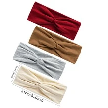 4入組/包素色彈性頭帶適合女士,鍛煉,瑜伽,戶外運動,髮飾 - 彩色 - 查看 4