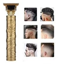 LARGNER全新產品T9電動理髮器雕刻疤痕理髮器剃刀油頭USB可充電金龍電動剃鬚刀鋅合金理髮器脫毛器 - 金色 - 查看 1