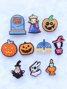 10pcs Halloween Themed Fashionable Shoe Charms - Multicolor - View 2