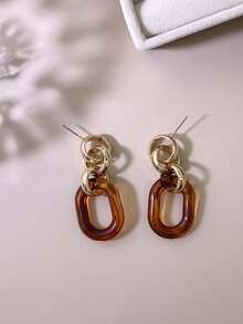 1雙時尚幾何混搭耳墜 - 彩色 - 查看 2