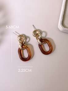 1雙時尚幾何混搭耳墜 - 彩色 - 查看 3