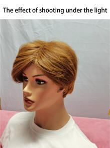 alta temperatura sedoso - rosa de malla - marrón rubio corto pelo lacio - - Multicolor - Ver 2