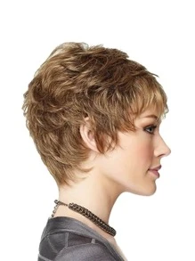 alta temperatura sedoso - rosa de malla - marrón rubio corto pelo lacio - - Multicolor - Ver 9