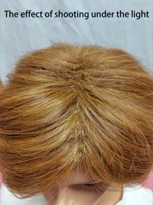 alta temperatura sedoso - rosa de malla - marrón rubio corto pelo lacio - - Multicolor - Ver 6