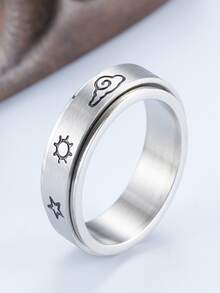 1 件时尚钛钢旋转戒指，派对舞蹈个性化戒指，男女通用不锈钢戒指，减压戒指，抗压力烦躁戒指，适合父亲节、生日、婚礼、周年纪念、圣诞节、情人节礼物，送给爱人、爸爸、男朋友、丈夫、朋友、同学、家人 - 8毫米-閃電 - 查看 4