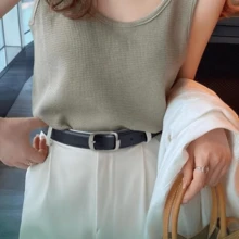 女性皮帶帶2023裝飾用品,韓語風格黑色牛仔褲皮帶適用於短褲和牛仔褲,夏天 - 黑色 - 查看 10