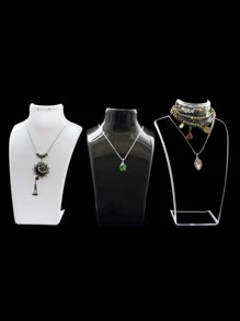 1pc Acrylic Jewelry Necklace Display Stand Holder Rack For Pendant Exhibiton Store Home Decor - Black - View 4
