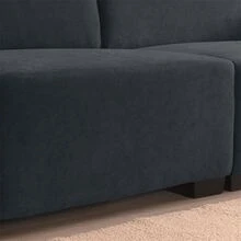 2-Seater Sectional Sofa Couch With Multi-Angle Adjustable Headrest, Spacious And Comfortable Velvet Loveseat For Living Room,Studios, Salon - màu đen - Xem 2