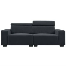 2-Seater Sectional Sofa Couch With Multi-Angle Adjustable Headrest, Spacious And Comfortable Velvet Loveseat For Living Room,Studios, Salon - màu đen - Xem 11